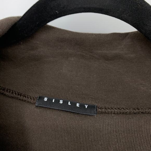 Sisley V-Neck Long Sleeve T-Shirt Womens Size Small Chocolate Brown - Picture 5 of 6